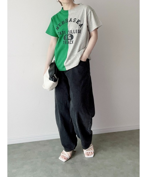 Yucca（ユッカ）の「NEBRASKA プリントTシャツ（MEKKE　低身長向け）（Tシャツ/カットソー・レディース・グリーン/ネイビー/オートミール・FREE）」の10枚目の写真