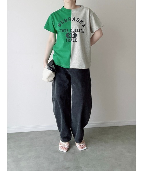 Yucca（ユッカ）の「NEBRASKA プリントTシャツ（MEKKE　低身長向け）（Tシャツ/カットソー・レディース・グリーン/ネイビー/オートミール・FREE）」の8枚目の写真