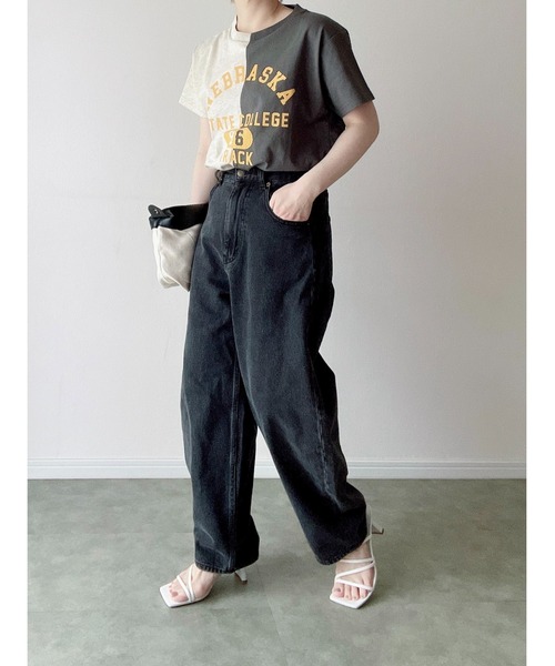 Yucca（ユッカ）の「NEBRASKA プリントTシャツ（MEKKE　低身長向け）（Tシャツ/カットソー・レディース・グリーン/ネイビー/オートミール・FREE）」の4枚目の写真