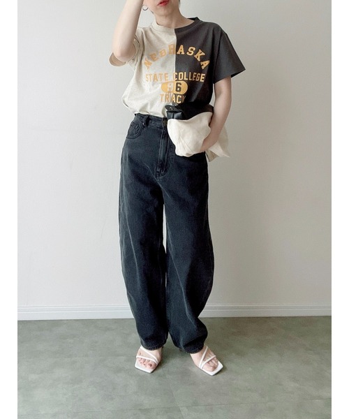 Yucca（ユッカ）の「NEBRASKA プリントTシャツ（MEKKE　低身長向け）（Tシャツ/カットソー・レディース・グリーン/ネイビー/オートミール・FREE）」の5枚目の写真