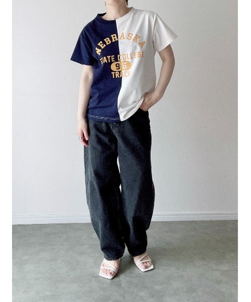 Yucca（ユッカ）の「NEBRASKA プリントTシャツ（MEKKE　低身長向け）（Tシャツ/カットソー・レディース・グリーン/ネイビー/オートミール・FREE）」の12枚目の写真