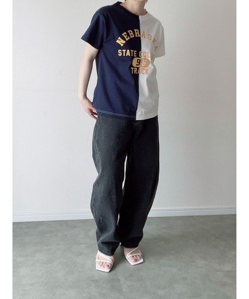 Yucca（ユッカ）の「NEBRASKA プリントTシャツ（MEKKE　低身長向け）（Tシャツ/カットソー・レディース・グリーン/ネイビー/オートミール・FREE）」の13枚目の写真