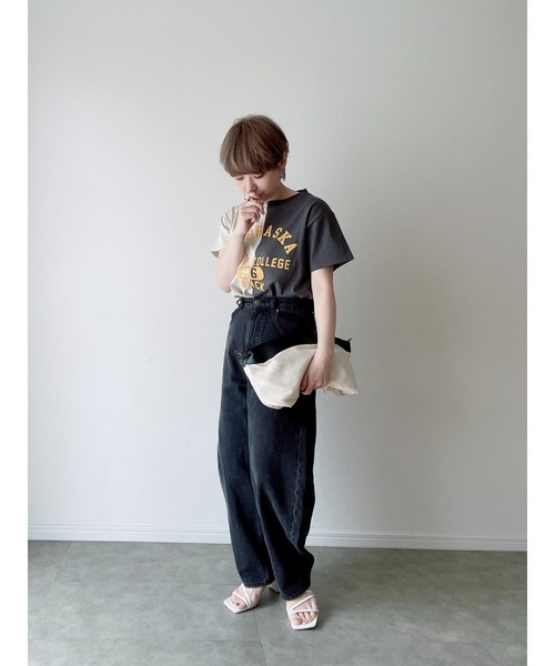 Yucca（ユッカ）の「NEBRASKA プリントTシャツ（MEKKE　低身長向け）（Tシャツ/カットソー・レディース・グリーン/ネイビー/オートミール・FREE）」の6枚目の写真