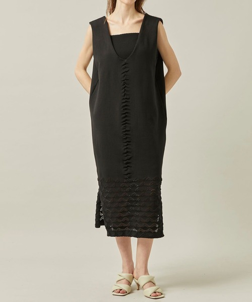 TAN（タン）の「【TAN/タン】ボーンパターンドドレス（ドレス・レディース・カーキ/ブラック・FREE）」の2枚目の写真