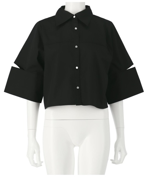 LATINA（ラティーナ）の「スリットスリーブブラウス（シャツ/ブラウス・レディース・ブラック/オフホワイト・FREE）」の4枚目の写真