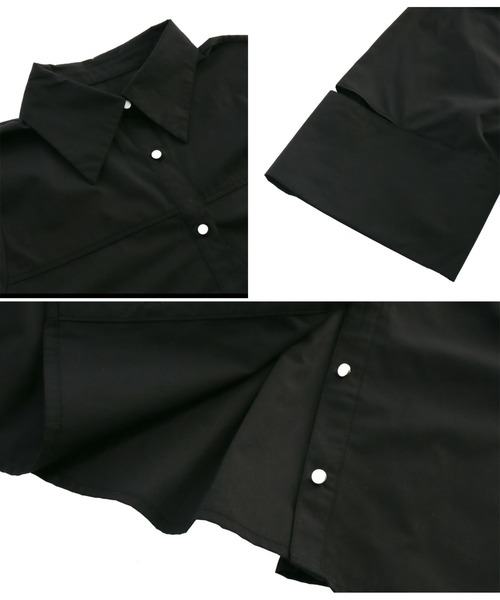 LATINA（ラティーナ）の「スリットスリーブブラウス（シャツ/ブラウス・レディース・ブラック/オフホワイト・FREE）」の8枚目の写真