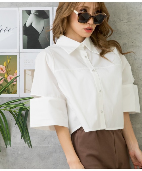 LATINA（ラティーナ）の「スリットスリーブブラウス（シャツ/ブラウス・レディース・ブラック/オフホワイト・FREE）」の14枚目の写真