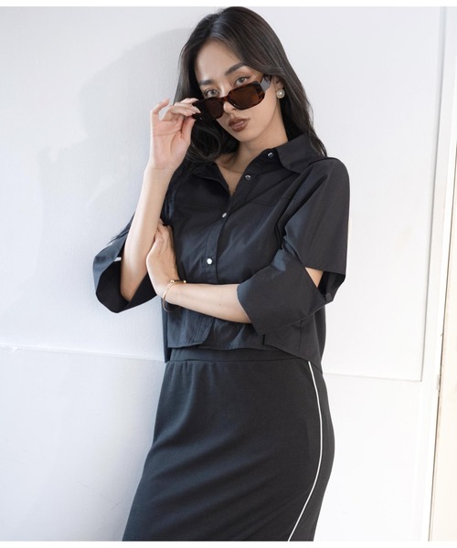 LATINA（ラティーナ）の「スリットスリーブブラウス（シャツ/ブラウス・レディース・ブラック/オフホワイト・FREE）」の17枚目の写真