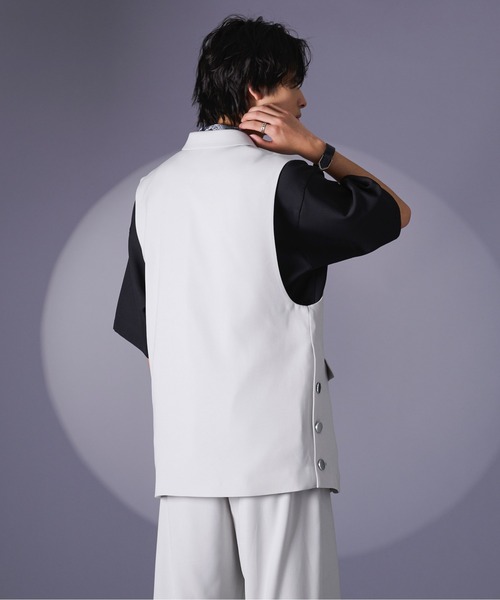 Ellno Loset(エルノロゼット)の「サイドシルバーボタンジレ/セットアップ対応(ベスト・メンズ・ネイビー/ブラック/アイボリー・MEDIUM/LARGE)」の15枚目の写真