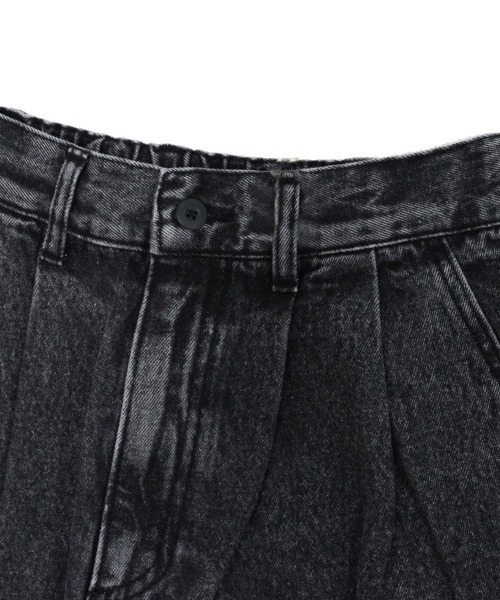TIMELY WARNING(タイムリーワーニング)の「【Timely Warning】ケミカルウォッシュ 2タックワイドデニムパンツ(デニムパンツ・メンズ・ブラック/サックスブルー/インディゴブルー・L/M)」の6枚目の写真