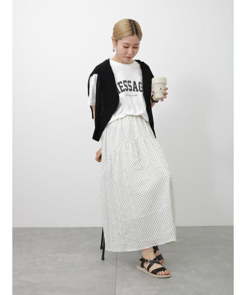 Samansa Mos2 blue(サマンサモスモスブルー)の「【USAコットン】ロゴチュニックTシャツ(Tシャツ/カットソー・レディース・チャコールグレー/オフホワイト/ベージュ・F)」の11枚目の写真