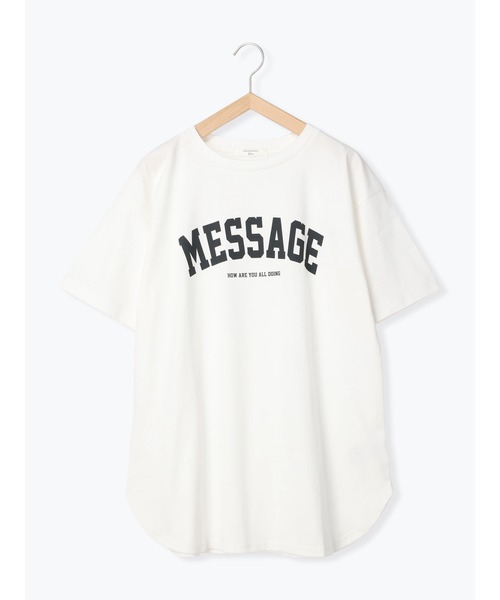 Samansa Mos2 blue(サマンサモスモスブルー)の「【USAコットン】ロゴチュニックTシャツ(Tシャツ/カットソー・レディース・チャコールグレー/オフホワイト/ベージュ・F)」の14枚目の写真