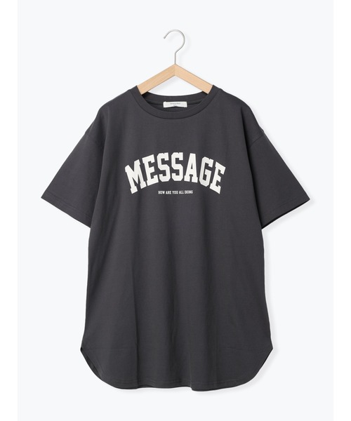 Samansa Mos2 blue(サマンサモスモスブルー)の「【USAコットン】ロゴチュニックTシャツ(Tシャツ/カットソー・レディース・チャコールグレー/オフホワイト/ベージュ・F)」の15枚目の写真