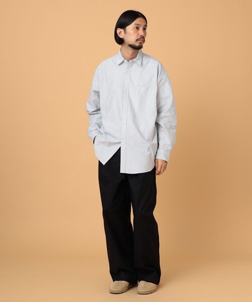 BEAMS LIGHTS（ビームスライツ）の「BEAMS LIGHTS / ロンドンストライプ オックスフォード パネル切替 シャツ（シャツ/ブラウス・メンズ・ネイビー/ブラック・SMALL/MEDIUM/LARGE）」の5枚目の写真