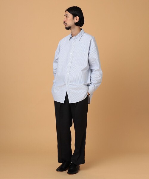 BEAMS LIGHTS（ビームスライツ）の「BEAMS LIGHTS / ロンドンストライプ オックスフォード パネル切替 シャツ（シャツ/ブラウス・メンズ・ネイビー/ブラック・SMALL/MEDIUM/LARGE）」の10枚目の写真