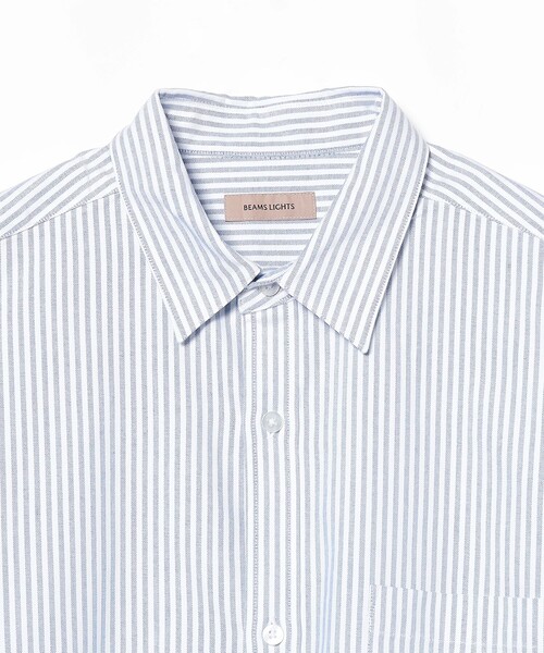 BEAMS LIGHTS（ビームスライツ）の「BEAMS LIGHTS / ロンドンストライプ オックスフォード パネル切替 シャツ（シャツ/ブラウス・メンズ・ネイビー/ブラック・SMALL/MEDIUM/LARGE）」の7枚目の写真
