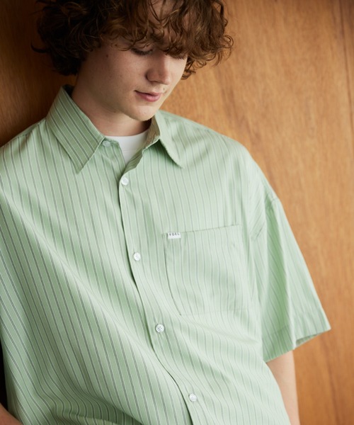 YOEL(ヨエル)の「YOEL - basic stripe S/S shirt(シャツ/ブラウス・メンズ・グリーン/ブルー・MEDIUM/LARGE)」の20枚目の写真