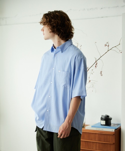 YOEL(ヨエル)の「YOEL - basic stripe S/S shirt(シャツ/ブラウス・メンズ・グリーン/ブルー・MEDIUM/LARGE)」の12枚目の写真