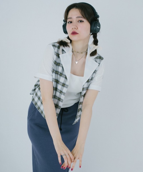 TINA：JOJUN（ティーナジョジュン）の「チェック柄 ドッキングシャツ TINA：JOJUN（シャツ/ブラウス・レディース・アイボリー/ブラウン・M）」の19枚目の写真