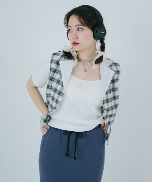 TINA：JOJUN（ティーナジョジュン）の「チェック柄 ドッキングシャツ TINA：JOJUN（シャツ/ブラウス・レディース・アイボリー/ブラウン・M）」の3枚目の写真