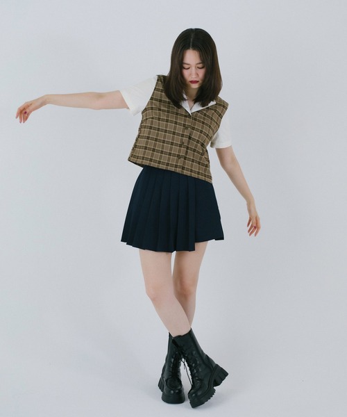 TINA：JOJUN（ティーナジョジュン）の「チェック柄 ドッキングシャツ TINA：JOJUN（シャツ/ブラウス・レディース・アイボリー/ブラウン・M）」の18枚目の写真