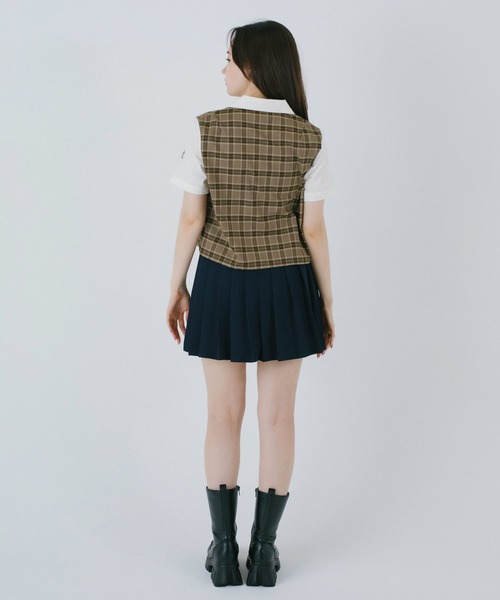 TINA：JOJUN（ティーナジョジュン）の「チェック柄 ドッキングシャツ TINA：JOJUN（シャツ/ブラウス・レディース・アイボリー/ブラウン・M）」の21枚目の写真