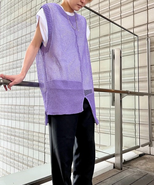Scrap Book / LAGLAIA / emanar(スクラップブック / ラグライア / エマナ)の「【CYAN TOKYO】ペーパーニットメッシュベスト(ベスト・レディース・パープル/グレー・FREE)」の18枚目の写真