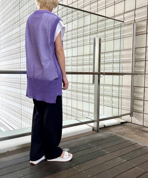 Scrap Book / LAGLAIA / emanar(スクラップブック / ラグライア / エマナ)の「【CYAN TOKYO】ペーパーニットメッシュベスト(ベスト・レディース・パープル/グレー・FREE)」の14枚目の写真