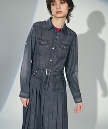デニムプリントワンピース