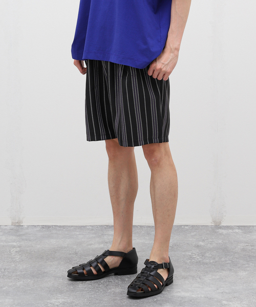 EDIFICE LA BOUCLE（エディフィスラブークル）の「【LA BOUCLE / ラブークル】1タック イージー ショーツ(パターンブッチャー)（その他パンツ・メンズ・ブラックミックス/ブラック/ブラック×ブラック/ブラック系その他・1/2/3）」の4枚目の写真