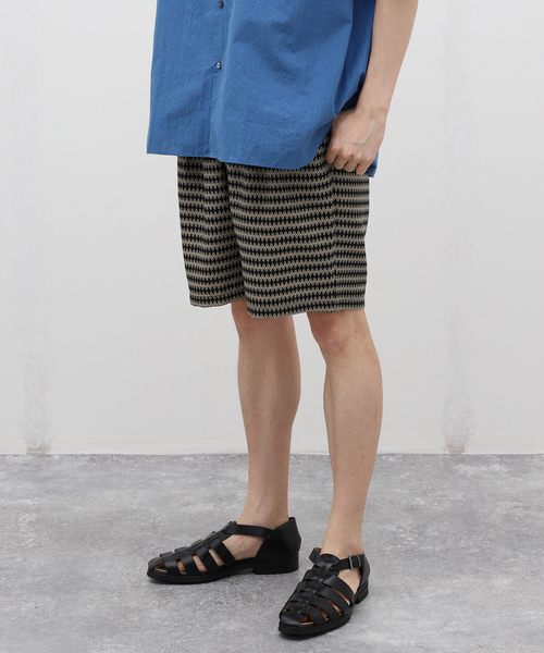 EDIFICE LA BOUCLE（エディフィスラブークル）の「【LA BOUCLE / ラブークル】1タック イージー ショーツ(パターンブッチャー)（その他パンツ・メンズ・ブラックミックス/ブラック/ブラック×ブラック/ブラック系その他・1/2/3）」の2枚目の写真