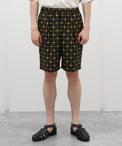 EDIFICE LA BOUCLE（エディフィスラブークル）の「【LA BOUCLE / ラブークル】1タック イージー ショーツ(パターンブッチャー)（その他パンツ・メンズ・ブラックミックス/ブラック/ブラック×ブラック/ブラック系その他・1/2/3）」の6枚目の写真