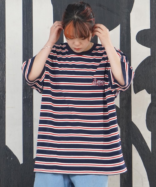 STAY GOLD(ステイゴールド)の「【STAYGOLD】ワンポイント刺繍 ボーダーTシャツ / One point embroidery border T-shirt(Tシャツ/カットソー・メンズ・ネイビー/イエロー/グリーン/ブラウン・FREE)」の3枚目の写真