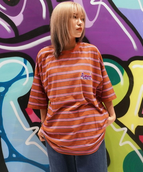 STAY GOLD(ステイゴールド)の「【STAYGOLD】ワンポイント刺繍 ボーダーTシャツ / One point embroidery border T-shirt(Tシャツ/カットソー・メンズ・ネイビー/イエロー/グリーン/ブラウン・FREE)」の9枚目の写真