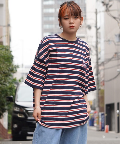 STAY GOLD(ステイゴールド)の「【STAYGOLD】ワンポイント刺繍 ボーダーTシャツ / One point embroidery border T-shirt(Tシャツ/カットソー・メンズ・ネイビー/イエロー/グリーン/ブラウン・FREE)」の15枚目の写真