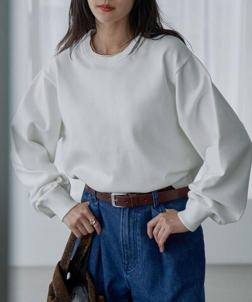 coen(コーエン)の「スウェットライクニットプルオーバー(ニット/セーター・レディース・ライトグレー/ブラック/オフホワイト・M/L)」の1枚目の写真