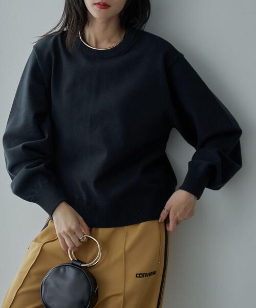 coen(コーエン)の「スウェットライクニットプルオーバー(ニット/セーター・レディース・ライトグレー/ブラック/オフホワイト・M/L)」の15枚目の写真