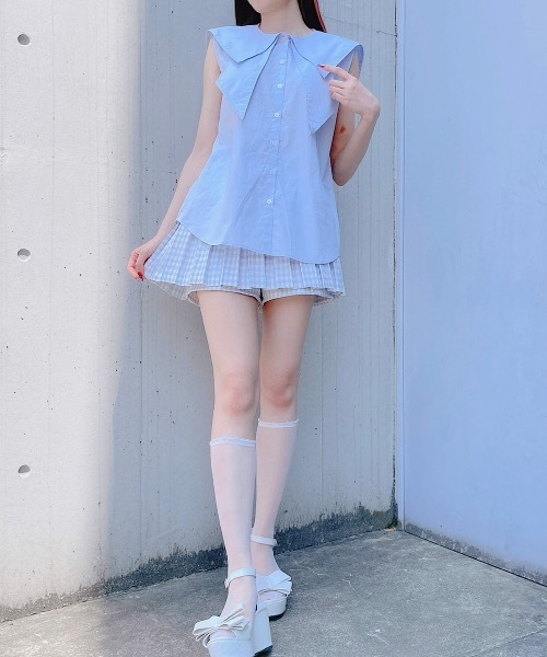 PAIN（ペイン）の「リボンセーラーシャツ（シャツ/ブラウス・レディース・ホワイト/ピンク/ブルー/ブラック・FREE）」の10枚目の写真