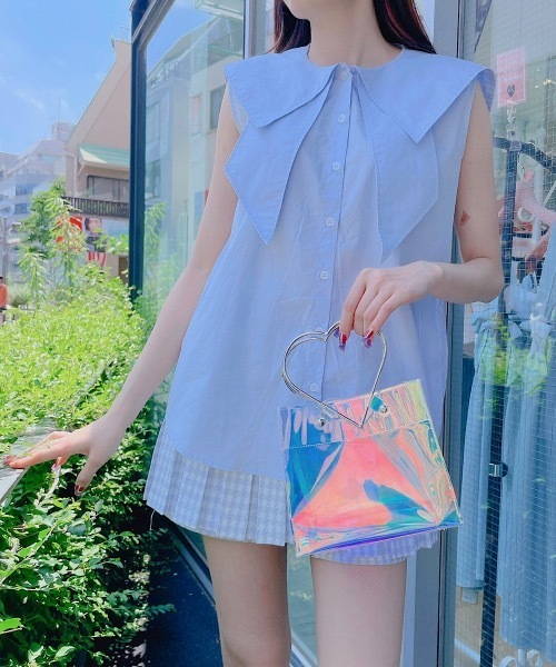 PAIN（ペイン）の「リボンセーラーシャツ（シャツ/ブラウス・レディース・ホワイト/ピンク/ブルー/ブラック・FREE）」の8枚目の写真