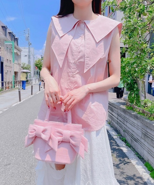 PAIN（ペイン）の「リボンセーラーシャツ（シャツ/ブラウス・レディース・ホワイト/ピンク/ブルー/ブラック・FREE）」の17枚目の写真