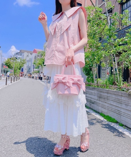 PAIN（ペイン）の「リボンセーラーシャツ（シャツ/ブラウス・レディース・ホワイト/ピンク/ブルー/ブラック・FREE）」の19枚目の写真