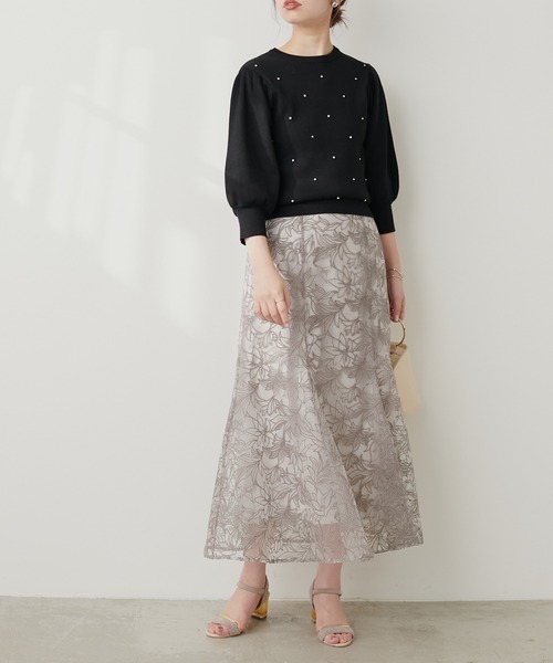 natural couture(ナチュラルクチュール)の「きらきらビジュー装飾ニット(ニット/セーター・レディース・オフホワイト/グレー/ブラック/ピンク・FREE)」の14枚目の写真