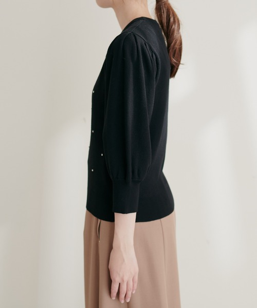 natural couture(ナチュラルクチュール)の「きらきらビジュー装飾ニット(ニット/セーター・レディース・オフホワイト/グレー/ブラック/ピンク・FREE)」の9枚目の写真