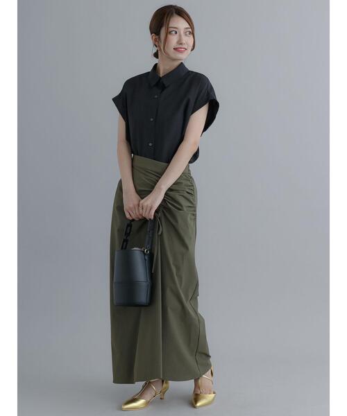 Te chichi（テチチ）の「ギャザリングロングスカート（スカート・レディース・ブラック/カーキ・F）」の11枚目の写真