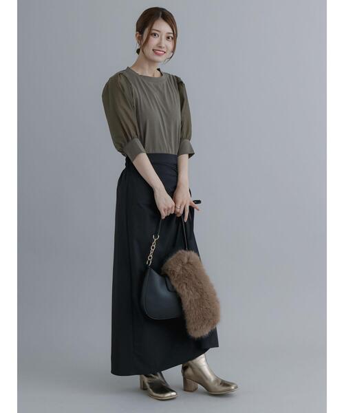 Te chichi（テチチ）の「ギャザリングロングスカート（スカート・レディース・ブラック/カーキ・F）」の13枚目の写真