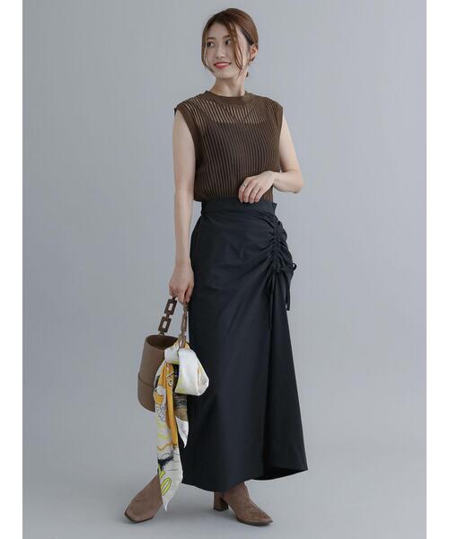 Te chichi（テチチ）の「ギャザリングロングスカート（スカート・レディース・ブラック/カーキ・F）」の14枚目の写真