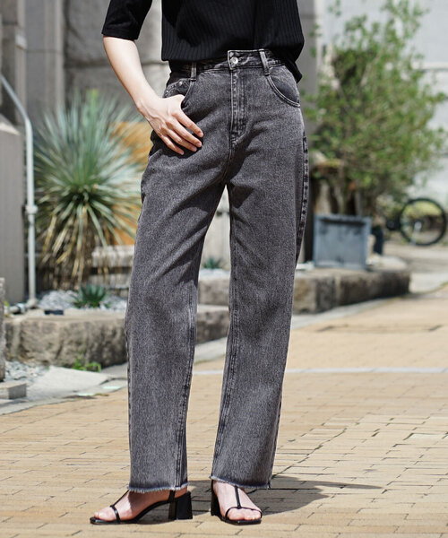 セール】ハイウエスト ストレートデニムパンツ(デニムパンツ セール】ハイウエスト ストレートデニムパンツ(デニムパンツ