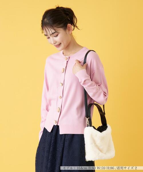 en recre（アンレクレ）の「マルチビジューカーディガン（カーディガン/ボレロ・レディース・レモンイエロー/クリアレッド/MD.GRY/LT.PINK/ダークネイビー・2）」の4枚目の写真