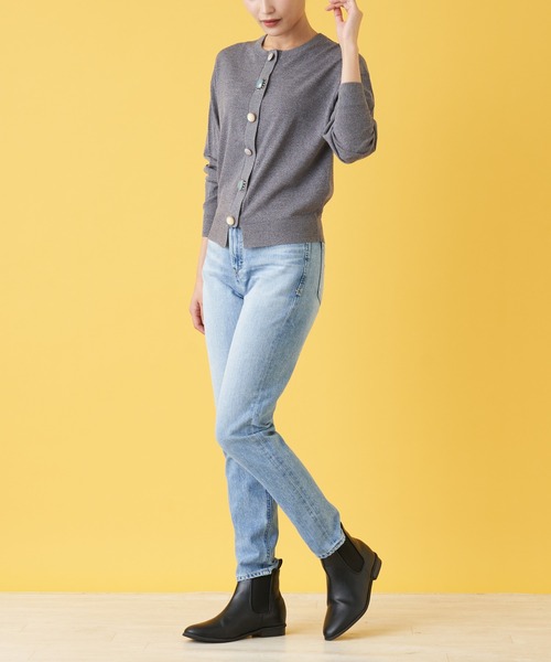 en recre（アンレクレ）の「マルチビジューカーディガン（カーディガン/ボレロ・レディース・レモンイエロー/クリアレッド/MD.GRY/LT.PINK/ダークネイビー・2）」の16枚目の写真