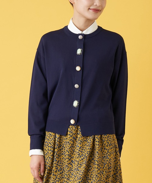 en recre（アンレクレ）の「マルチビジューカーディガン（カーディガン/ボレロ・レディース・レモンイエロー/クリアレッド/MD.GRY/LT.PINK/ダークネイビー・2）」の19枚目の写真